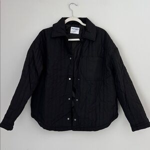 Old Navy Black Colared Button Down Water-Resistant Jacket